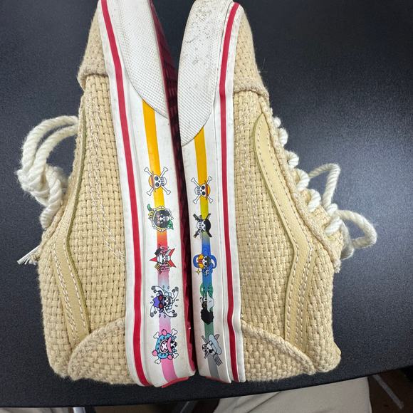Vans X One Piece Anime Collection Youth 2 Straw Look With Rope Style Laces - Picture 10 of 12